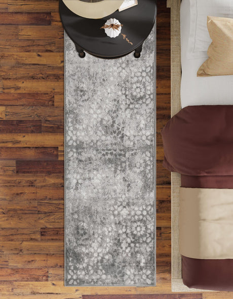 Dark Gray 3' 3 x 19' 8 Sofia Runner Area Rug Durable Easy Clean Stain Resistant Unique Carpet for Affordable Interior Home Design for Sale at Rug Engine