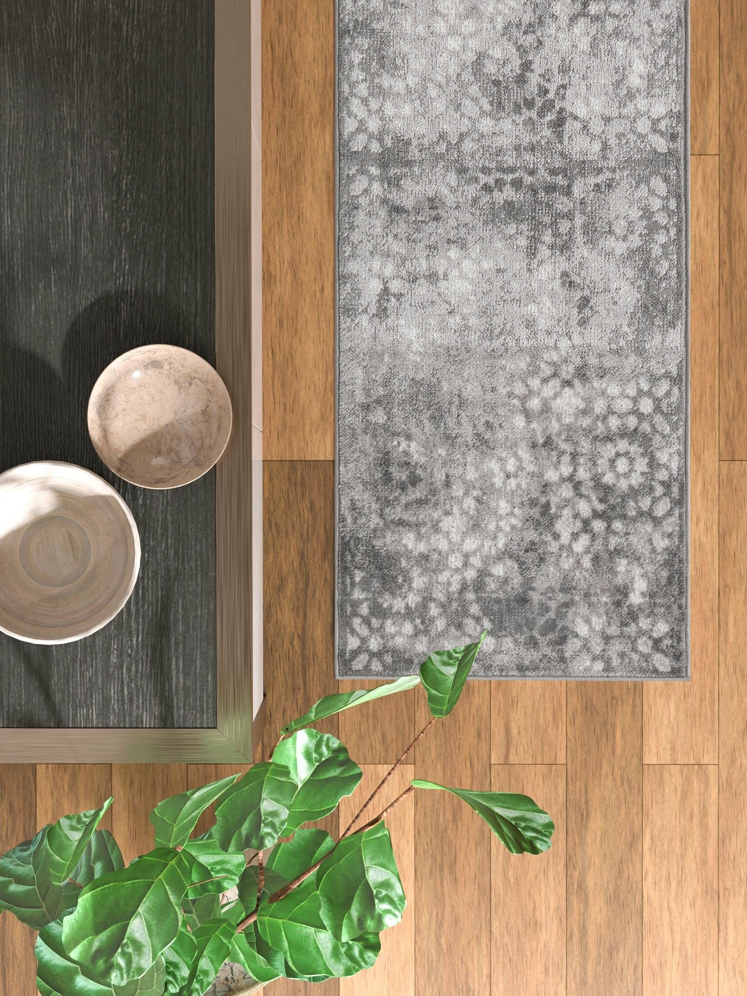 Dark Gray 2' x 13' 1 Sofia Runner Area Rug Durable Easy Clean Stain Resistant Unique Carpet for Affordable Interior Home Design for Sale at Rug Engine