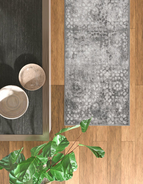 Dark Gray 3' 3 x 19' 8 Sofia Runner Area Rug Durable Easy Clean Stain Resistant Unique Carpet for Affordable Interior Home Design for Sale at Rug Engine