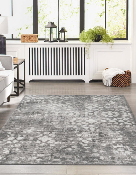Dark Gray 5' 3 x 8' Sofia Rectangle Area Rug Durable Easy Clean Stain Resistant Unique Carpet for Affordable Interior Home Design for Sale at Rug Engine