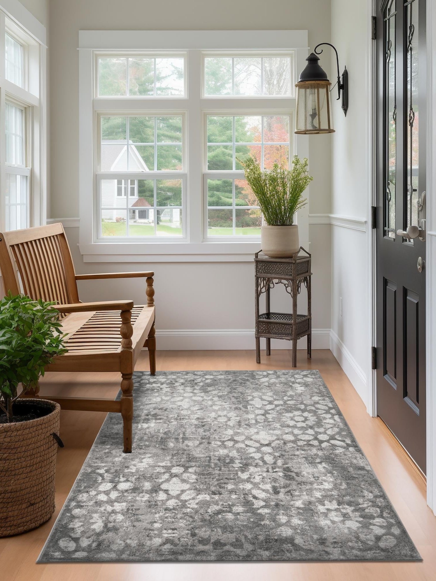 Dark Gray 7' 10 x 10' Sofia Rectangle Area Rug Durable Easy Clean Stain Resistant Unique Carpet for Affordable Interior Home Design for Sale at Rug Engine