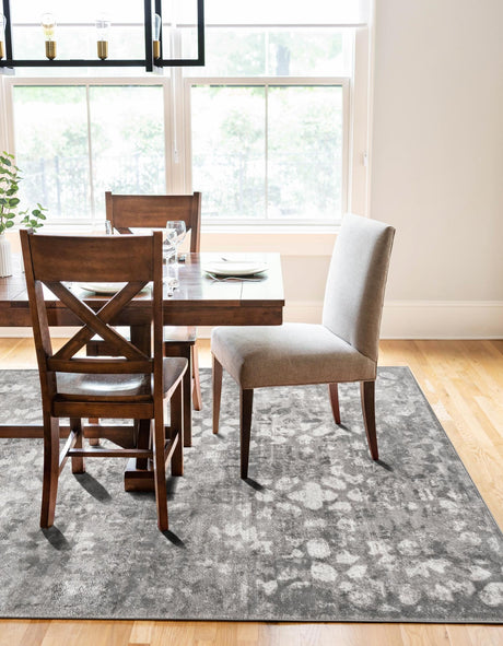 Dark Gray 6' 1 x 9' Sofia Rectangle Area Rug Durable Easy Clean Stain Resistant Unique Carpet for Affordable Interior Home Design for Sale at Rug Engine