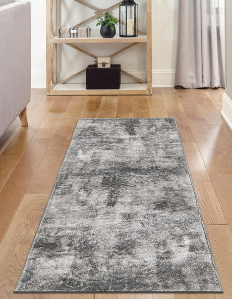 Dark Gray 3' 1 x 16' 5 Sofia Runner Area Rug Durable Easy Clean Stain Resistant Unique Carpet for Affordable Interior Home Design for Sale at Rug Engine