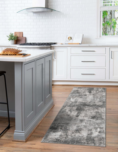 Dark Gray 3' 1 x 16' 5 Sofia Runner Area Rug Durable Easy Clean Stain Resistant Unique Carpet for Affordable Interior Home Design for Sale at Rug Engine