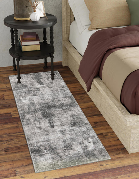 Dark Gray 3' 1 x 19' 8 Sofia Runner Area Rug Durable Easy Clean Stain Resistant Unique Carpet for Affordable Interior Home Design for Sale at Rug Engine
