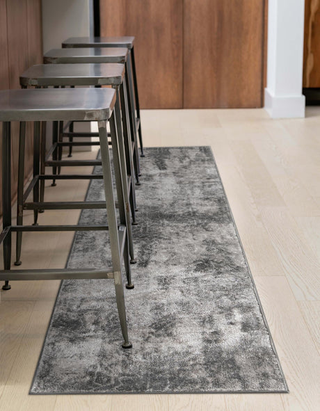 Dark Gray 3' 1 x 16' 5 Sofia Runner Area Rug Durable Easy Clean Stain Resistant Unique Carpet for Affordable Interior Home Design for Sale at Rug Engine