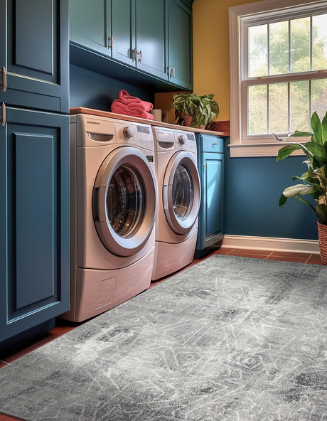 Dark Gray 7' 10 x 10' Sofia Rectangle Area Rug Durable Easy Clean Stain Resistant Unique Carpet for Affordable Interior Home Design for Sale at Rug Engine