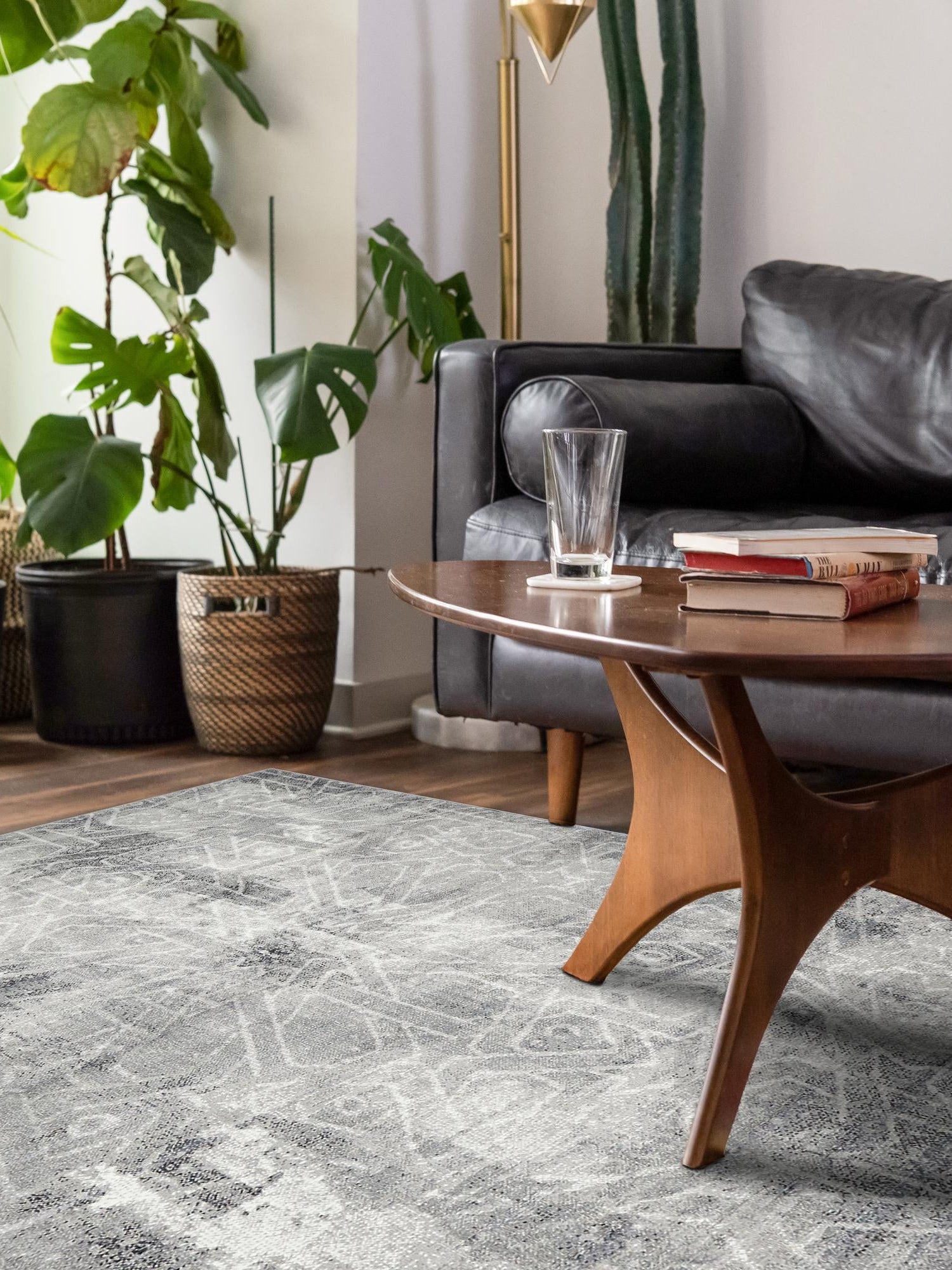 Dark Gray 5' 3 x 8' Sofia Rectangle Area Rug Durable Easy Clean Stain Resistant Unique Carpet for Affordable Interior Home Design for Sale at Rug Engine