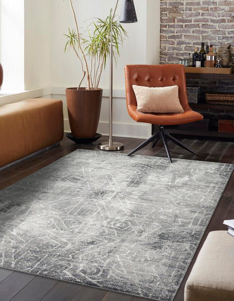 Dark Gray 7' 10 x 10' Sofia Rectangle Area Rug Durable Easy Clean Stain Resistant Unique Carpet for Affordable Interior Home Design for Sale at Rug Engine