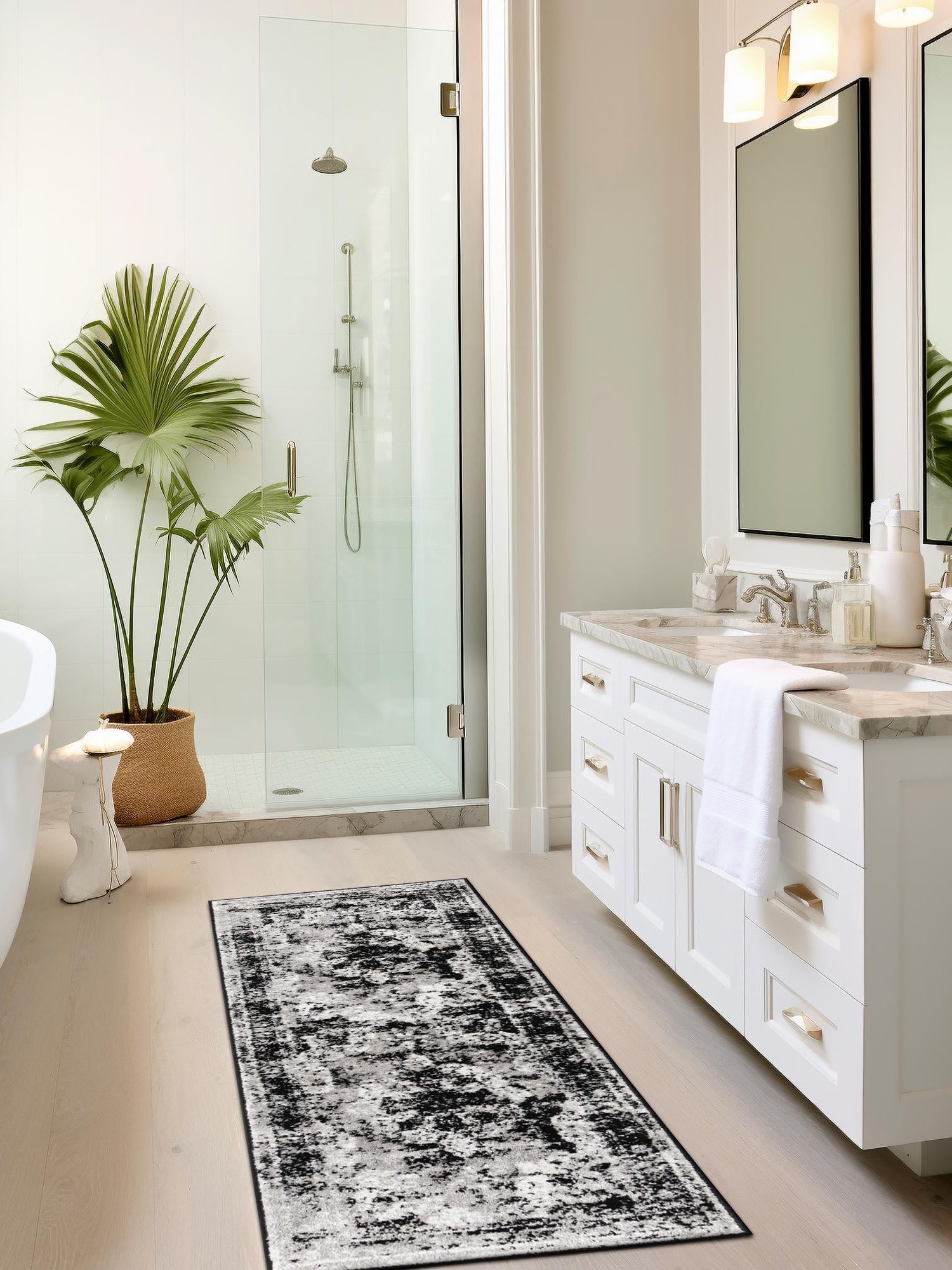 Black 2' x 6' 7 Sofia Runner Area Rug Discounted Clearance Final Sale