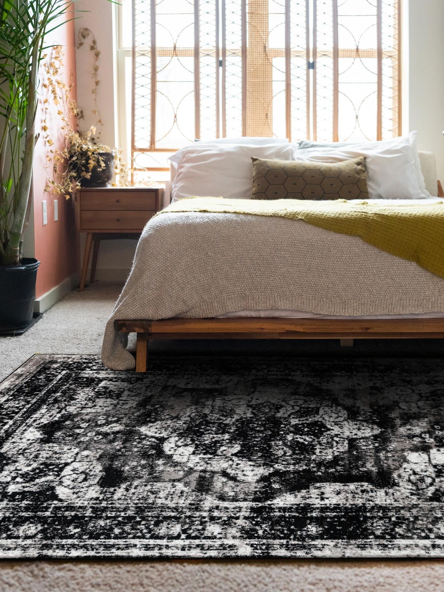 Black 7' 10 x 10' Sofia Rectangle Area Rug Discounted Clearance Final Sale