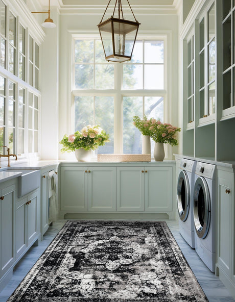 Black 7' 10 x 10' Sofia Rectangle Area Rug Discounted Clearance Final Sale