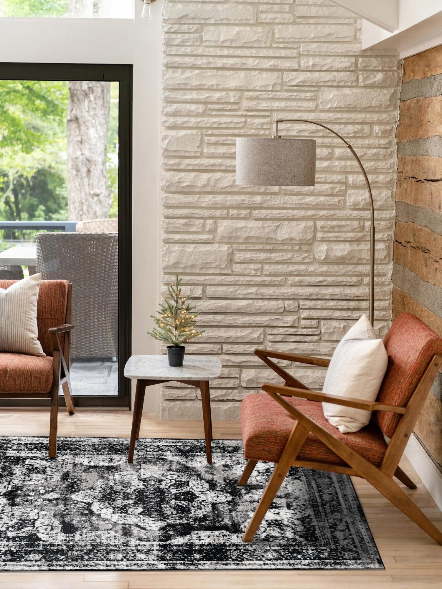 Black 6' 1 x 9' Sofia Rectangle Area Rug Durable Easy Clean Stain Resistant Unique Carpet for Affordable Interior Home Design for Sale at Rug Engine