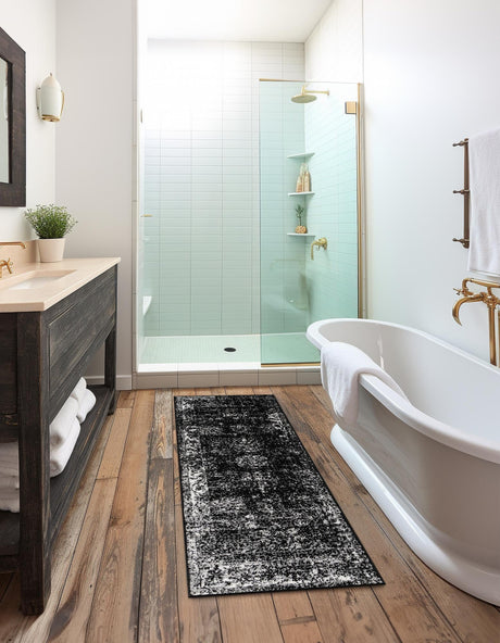 Black 2' x 6' 7 Sofia Runner Area Rug Discounted Clearance Final Sale