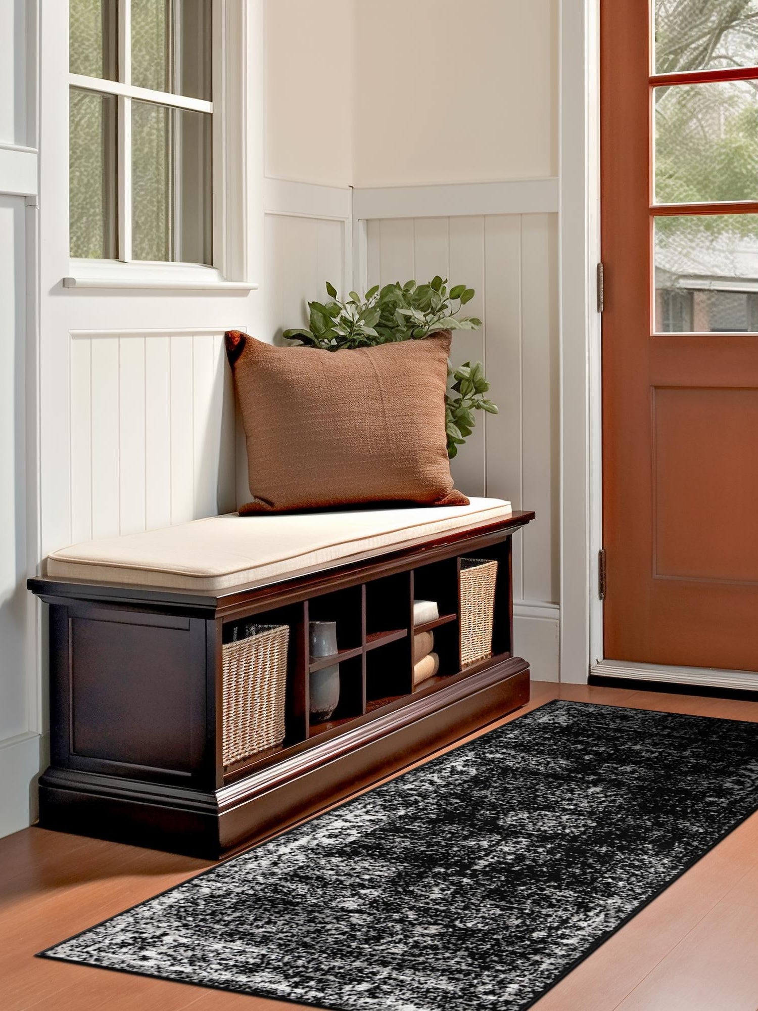 Black 2' x 6' 7 Sofia Runner Area Rug Discounted Clearance Final Sale