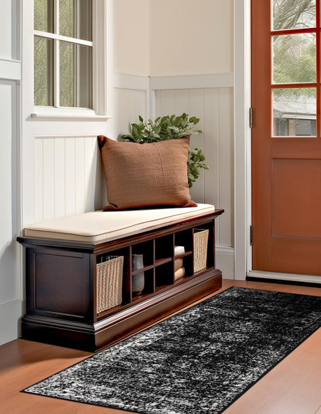 Black 2' x 6' 7 Sofia Runner Area Rug Discounted Clearance Final Sale