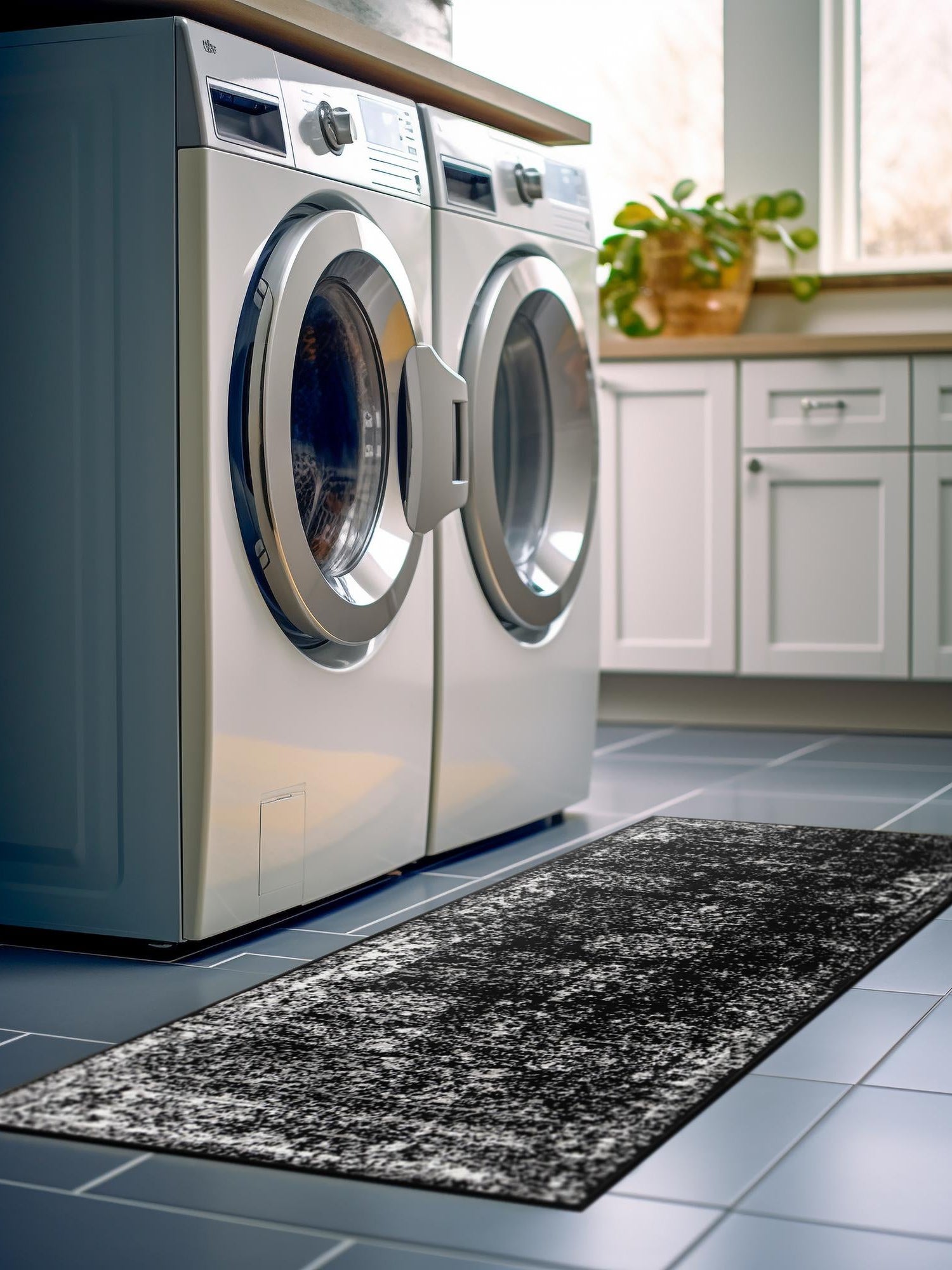 Black 2' x 9' 10 Sofia Runner Area Rug Durable Easy Clean Stain Resistant Unique Carpet for Affordable Interior Home Design for Sale at Rug Engine