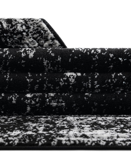 Black 2' 7 x 12' Sofia Runner Area Rug Durable Easy Clean Stain Resistant Unique Carpet for Affordable Interior Home Design for Sale at Rug Engine