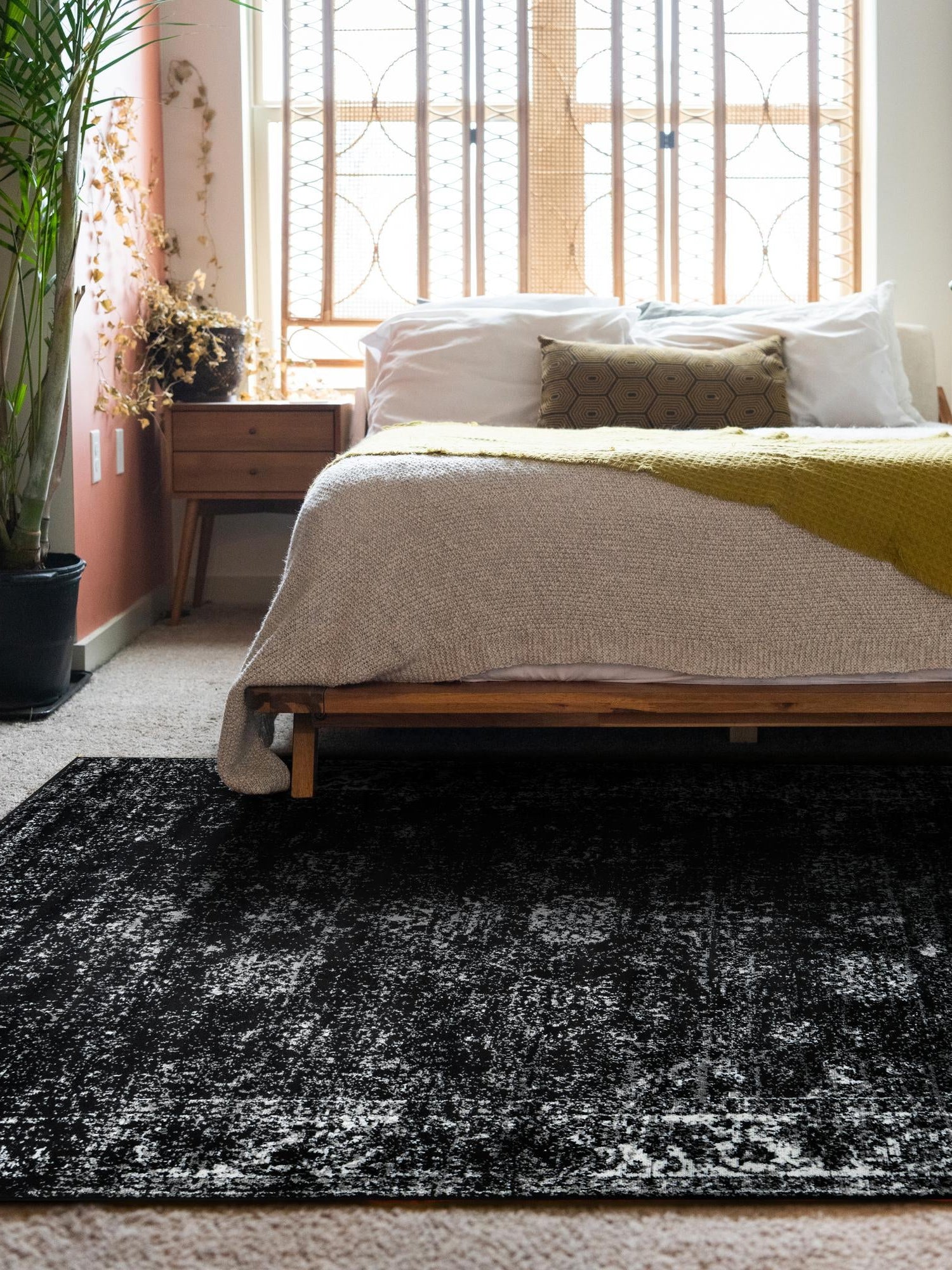 Black 10' x 14' 1 Sofia Rectangle Area Rug Durable Easy Clean Stain Resistant Unique Carpet for Affordable Interior Home Design for Sale at Rug Engine