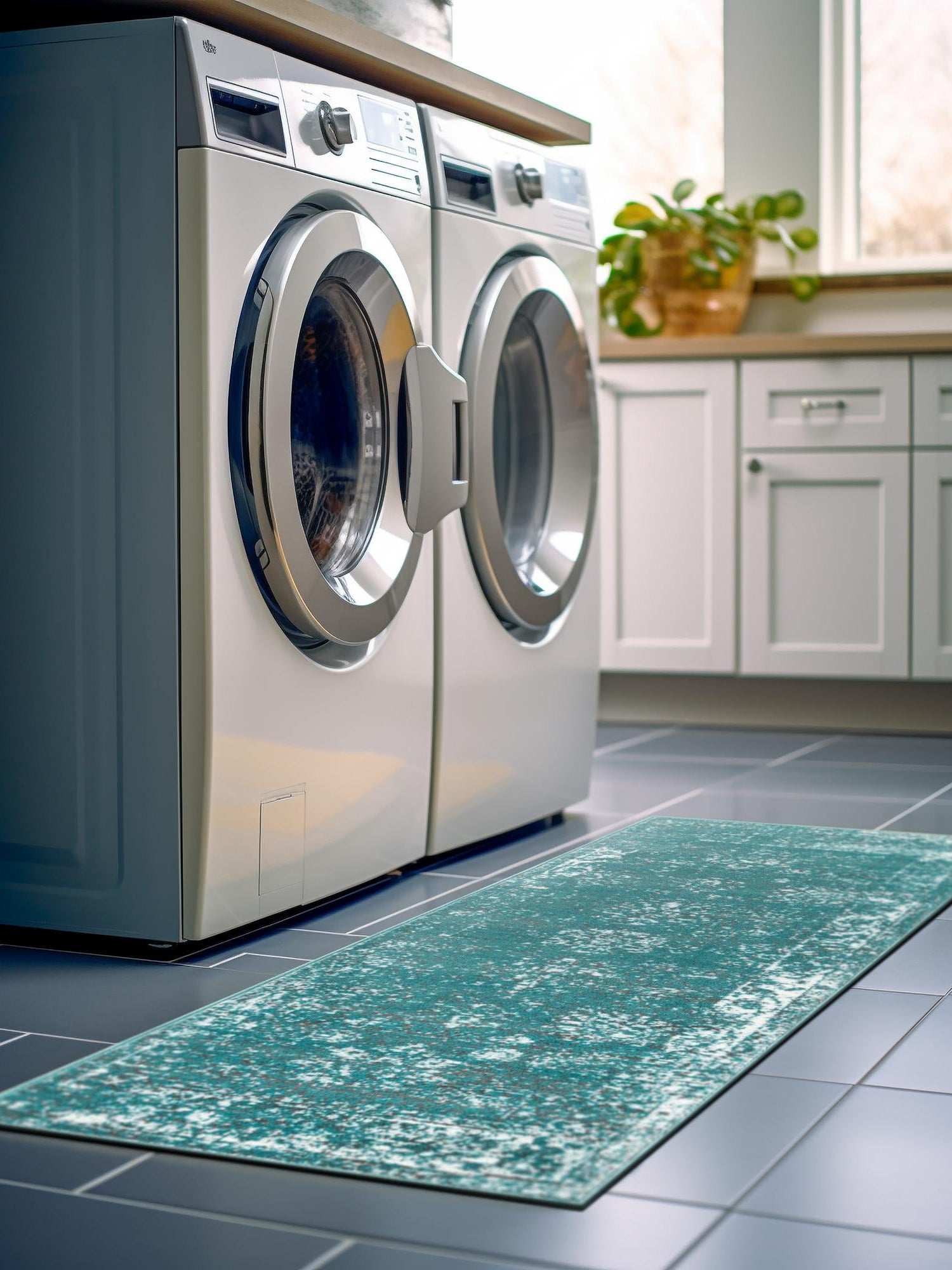 Turquoise 2' x 9' 10 Sofia Runner Area Rug Durable Easy Clean Stain Resistant Unique Carpet for Affordable Interior Home Design for Sale at Rug Engine