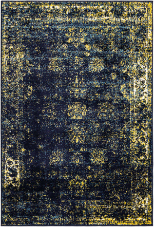 Navy Blue 4' 1 x 6' 1 Sofia Rectangle Area Rug Durable Easy Clean Stain Resistant Unique Carpet for Affordable Interior Home Design for Sale at Rug Engine