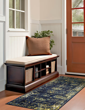 Navy Blue 2' x 7' Sofia Runner Rug