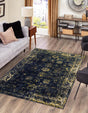 Navy Blue 4' 1 x 6' 1 Sofia Rectangle Area Rug Durable Easy Clean Stain Resistant Unique Carpet for Affordable Interior Home Design for Sale at Rug Engine