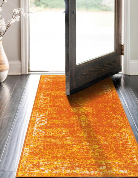 Orange 2' x 6' 7 Sofia Runner Area Rug Durable Easy Clean Stain Resistant Unique Carpet for Affordable Interior Home Design for Sale at Rug Engine