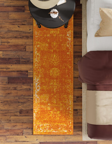 Orange 2' x 6' 7 Sofia Runner Area Rug Durable Easy Clean Stain Resistant Unique Carpet for Affordable Interior Home Design for Sale at Rug Engine