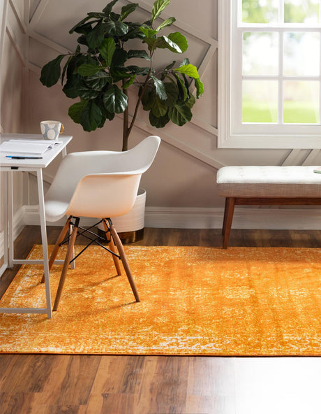 Orange 3' 1 x 5' 3 Sofia Rectangle Area Rug Durable Easy Clean Stain Resistant Unique Carpet for Affordable Interior Home Design for Sale at Rug Engine