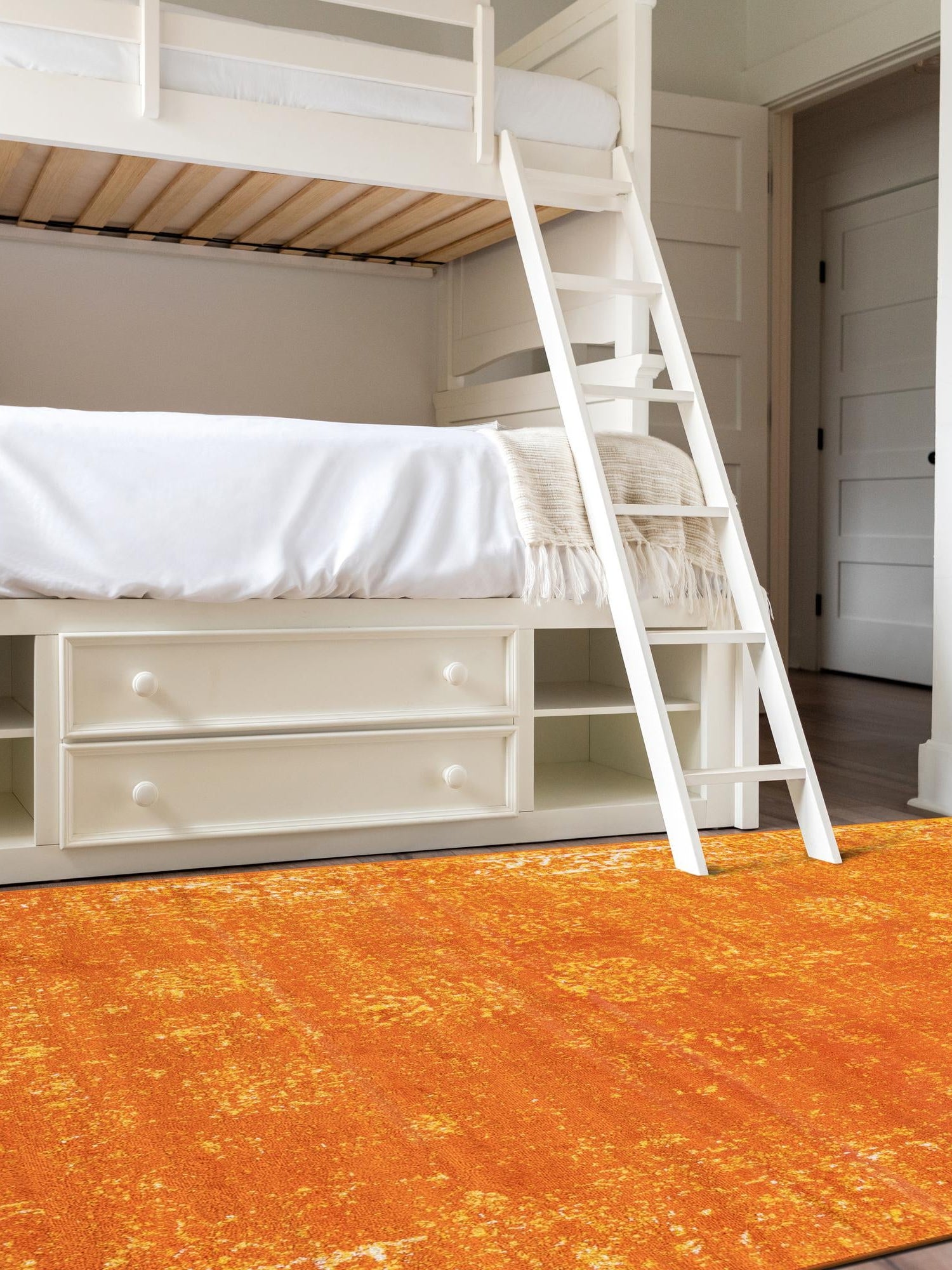 Orange 7' 10 x 11' Sofia Rectangle Area Rug Durable Easy Clean Stain Resistant Unique Carpet for Affordable Interior Home Design for Sale at Rug Engine