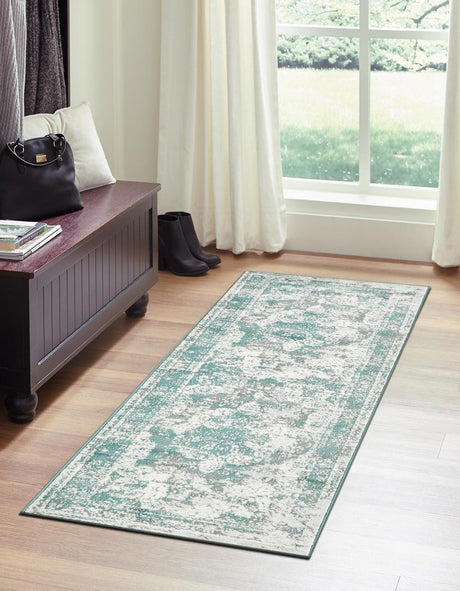 Turquoise 2' x 10' Sofia Runner Rug