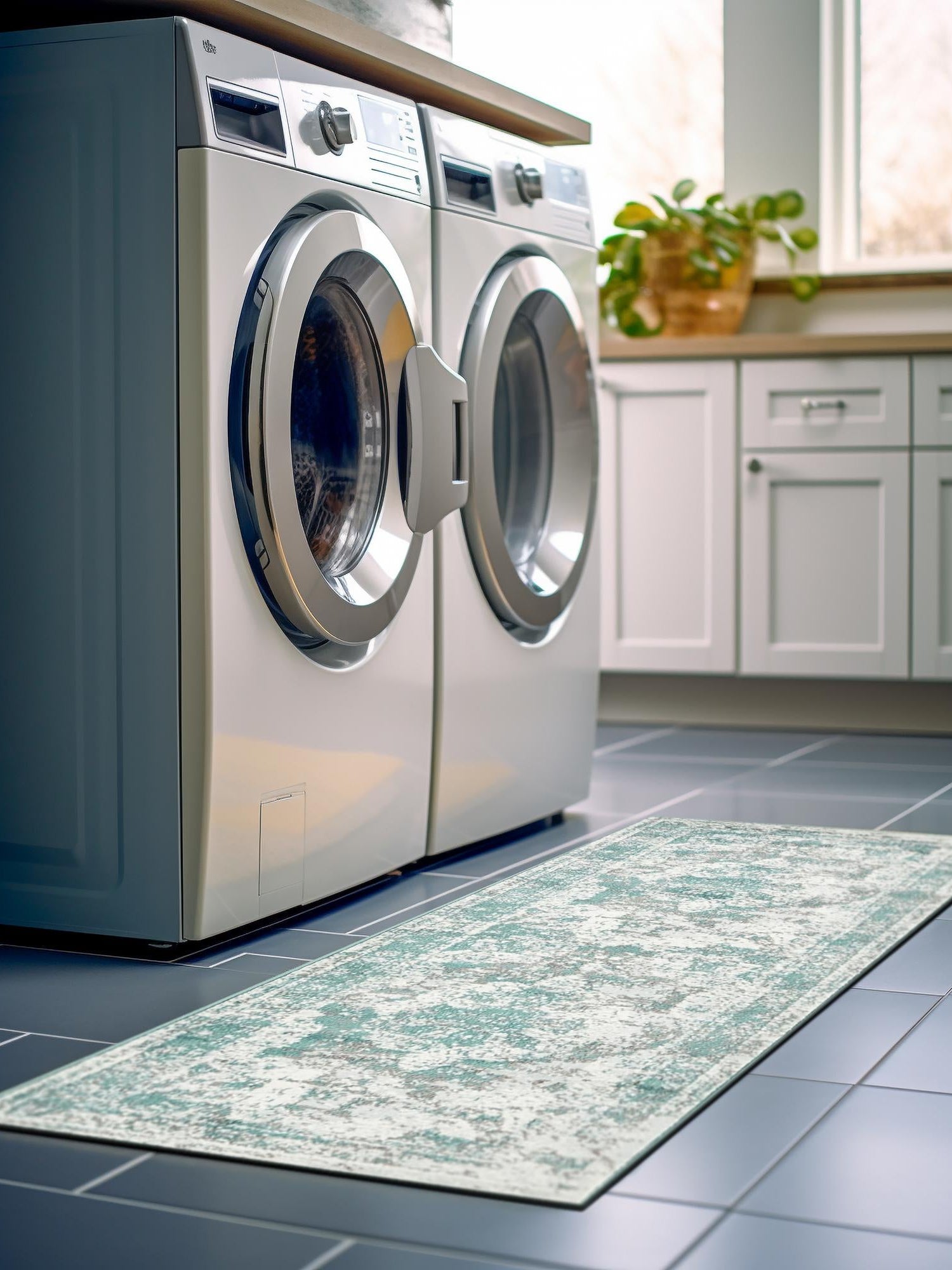Turquoise 2' x 13' 1 Sofia Runner Area Rug Durable Easy Clean Stain Resistant Unique Carpet for Affordable Interior Home Design for Sale at Rug Engine