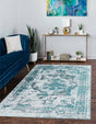 Turquoise 2' x 3' 1 Sofia Rectangle Area Rug Durable Easy Clean Stain Resistant Unique Carpet for Affordable Interior Home Design for Sale at Rug Engine