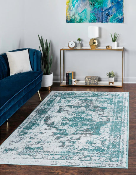 Turquoise 7' 1 x 10' Sofia Rectangle Rug