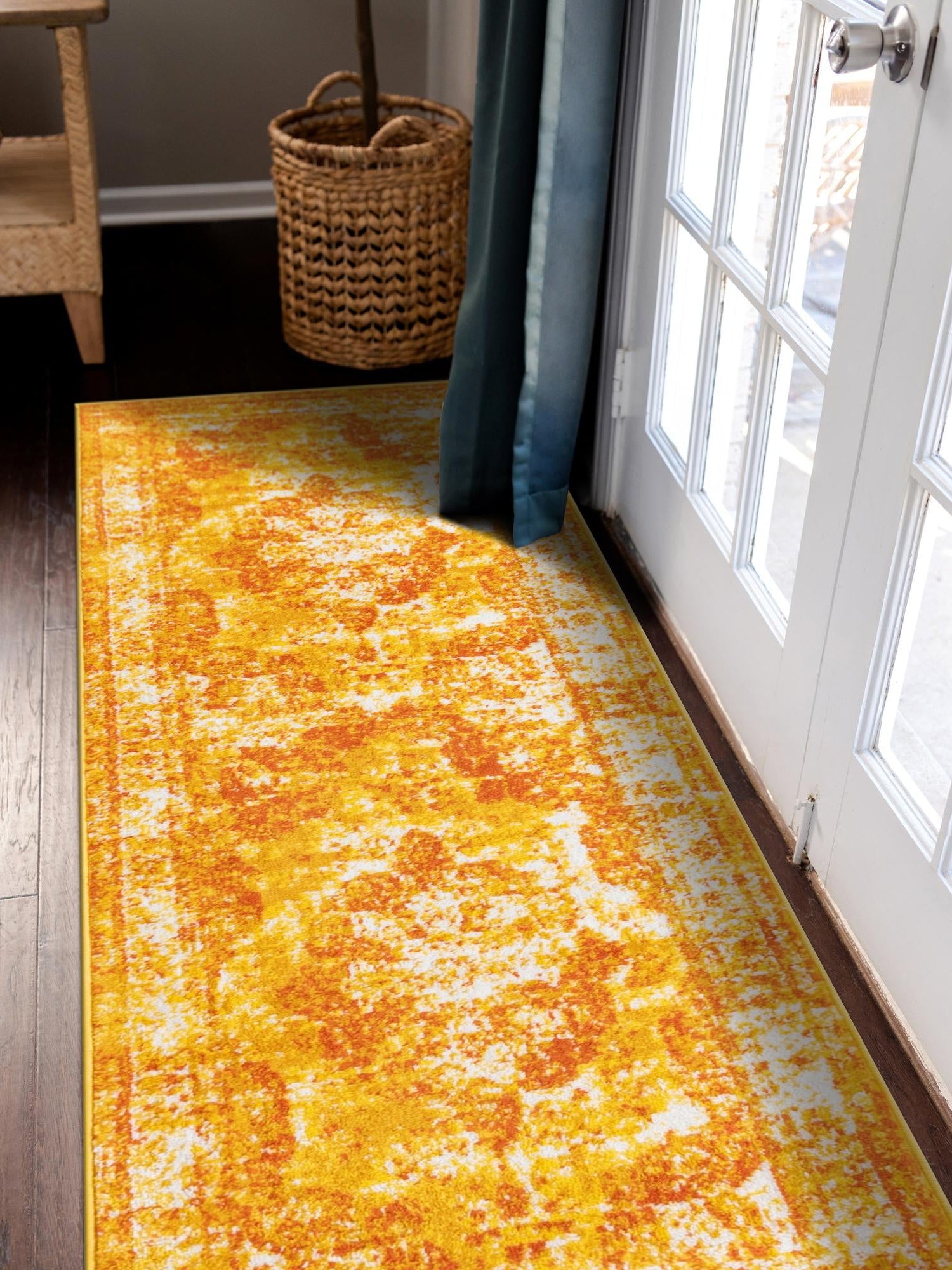 Orange 2' x 9' 10 Sofia Runner Area Rug Durable Easy Clean Stain Resistant Unique Carpet for Affordable Interior Home Design for Sale at Rug Engine