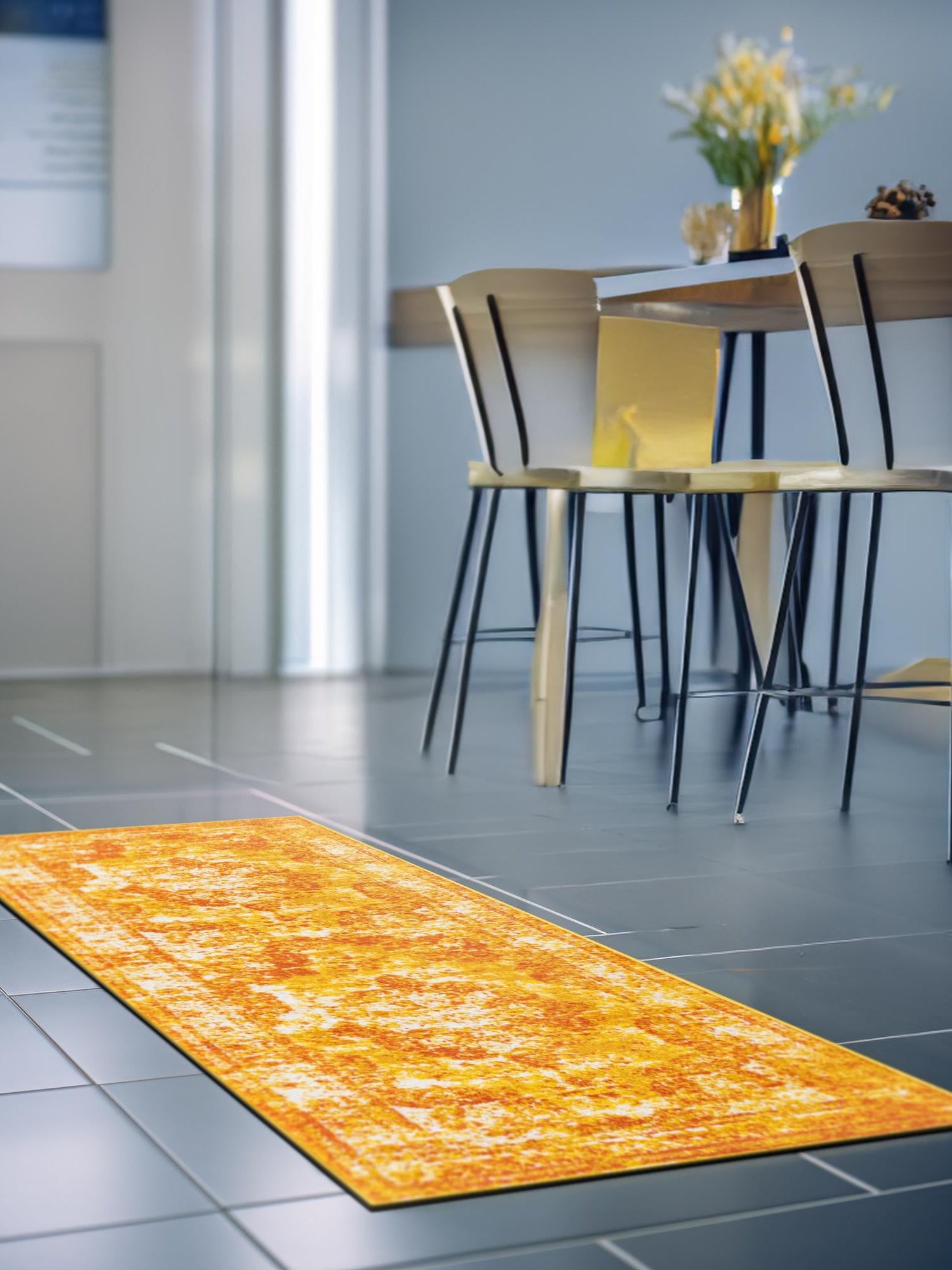 Orange 2' x 13' 1 Sofia Runner Area Rug Durable Easy Clean Stain Resistant Unique Carpet for Affordable Interior Home Design for Sale at Rug Engine
