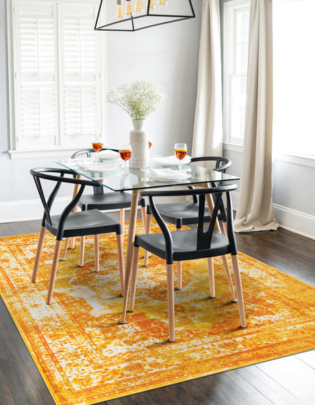 Orange 2' x 3' 1 Sofia Rectangle Area Rug Durable Easy Clean Stain Resistant Unique Carpet for Affordable Interior Home Design for Sale at Rug Engine