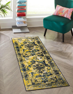 Navy Blue 3' 3 x 16' 5 Sofia Runner Rug