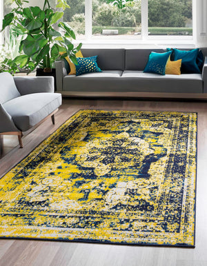 Navy Blue 8' x 11' Sofia Rectangle Rug