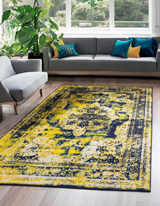 Navy Blue 8' x 11' Sofia Rectangle Rug