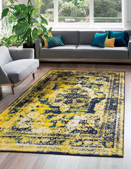 Navy Blue 9' x 12' 2 Sofia Rectangle Rug