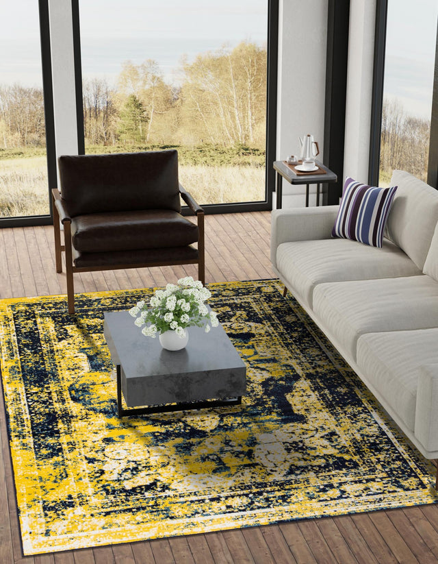 Navy Blue 9' x 12' 2 Sofia Rectangle Rug