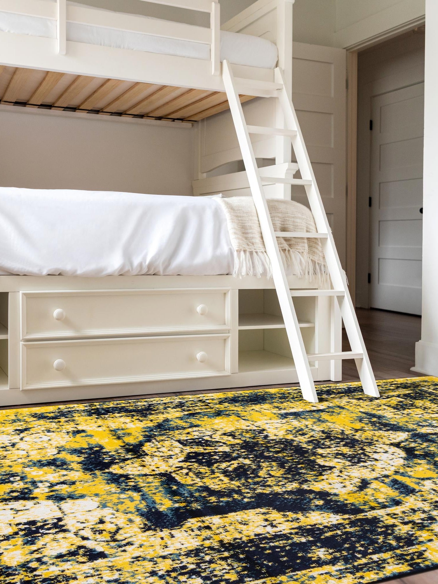 Navy Blue 7' 1 x 10' Sofia Rectangle Area Rug Durable Easy Clean Stain Resistant Unique Carpet for Affordable Interior Home Design for Sale at Rug Engine