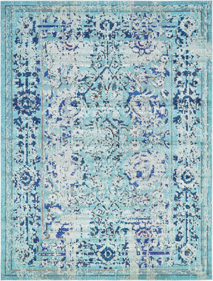 Light Blue 10' x 13' 1 Medici Rectangle Area Rug 100% Polypropylene Traditional Vintage Classic Carpet for Home Interior Design Decor for Sale at Rug Engine