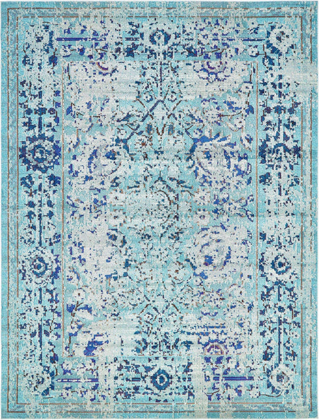 Light Blue 10' x 13' 1 Medici Rectangle Area Rug 100% Polypropylene Traditional Vintage Classic Carpet for Home Interior Design Decor for Sale at Rug Engine
