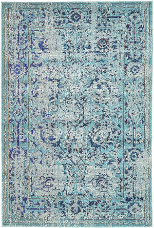 Light Blue 4' 1 x 6' 1 Medici Rectangle Area Rug 100% Polypropylene Traditional Vintage Classic Carpet for Home Interior Design Decor for Sale at Rug Engine