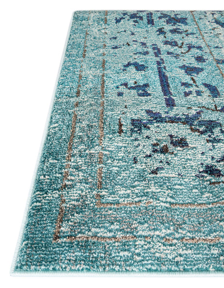 Light Blue 8' x 8' Medici Square Area Rug 100% Polypropylene Traditional Vintage Classic Carpet for Home Interior Design Decor for Sale at Rug Engine