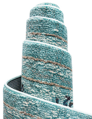 Light Blue 8' x 8' Medici Square Area Rug 100% Polypropylene Traditional Vintage Classic Carpet for Home Interior Design Decor for Sale at Rug Engine