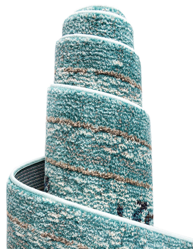 Light Blue 8' x 8' Medici Square Area Rug 100% Polypropylene Traditional Vintage Classic Carpet for Home Interior Design Decor for Sale at Rug Engine